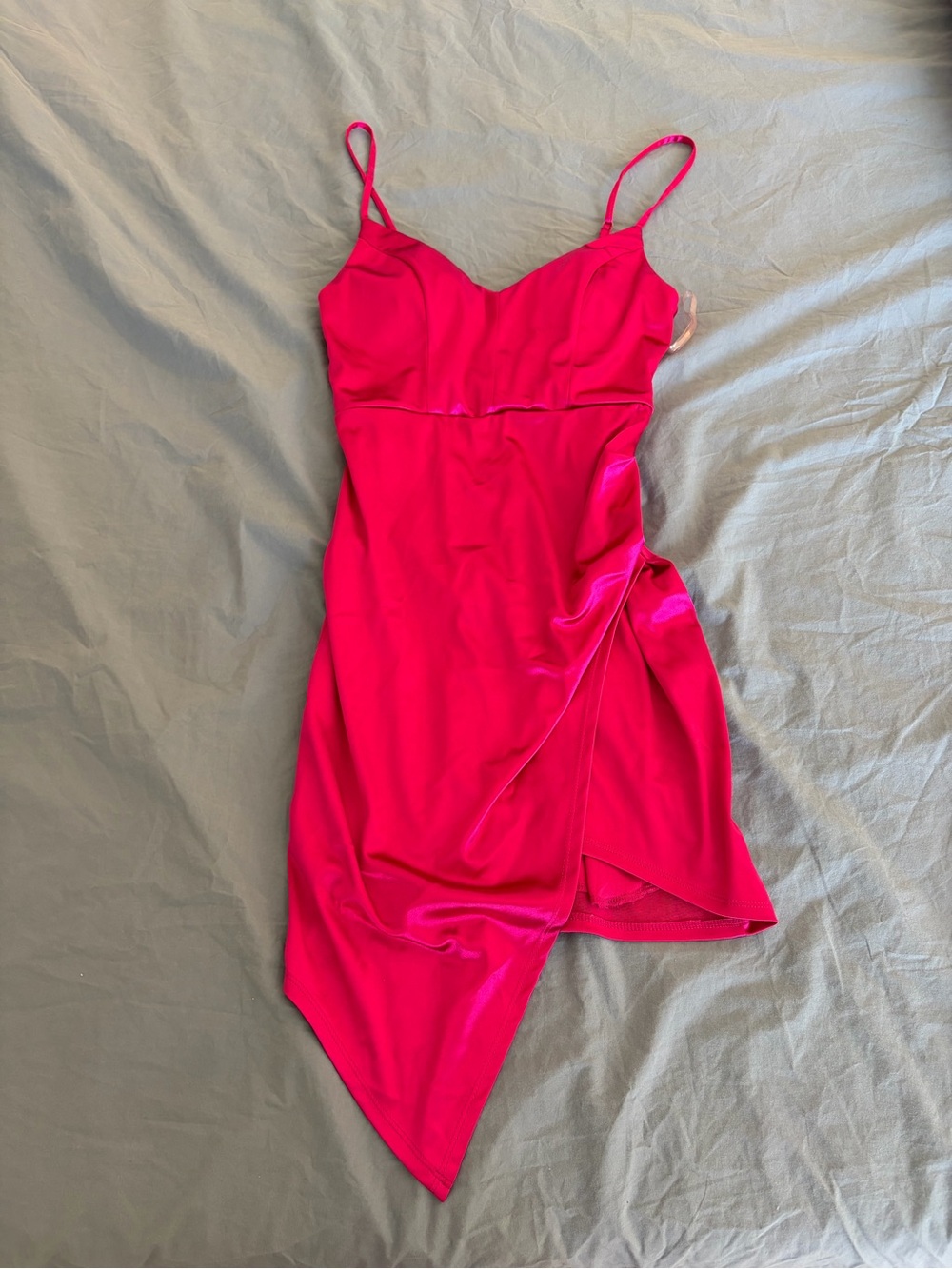 Windsor Hot Pink Asymmetrical Slip Dress